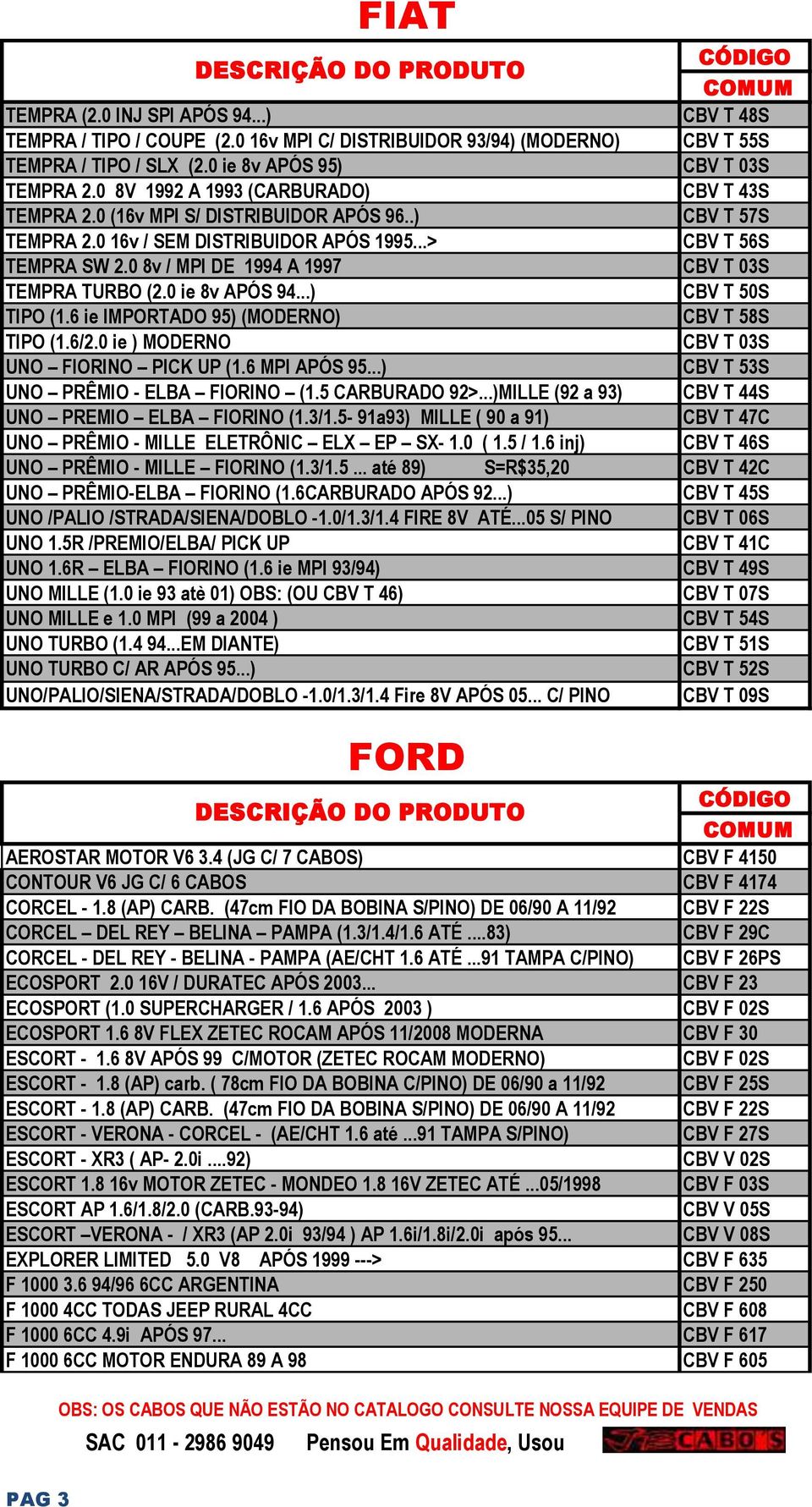 0 8v / MPI DE 1994 A 1997 CBV T 03S TEMPRA TURBO (2.0 ie 8v APÓS 94...) CBV T 50S TIPO (1.6 ie IMPORTADO 95) (MODERNO) CBV T 58S TIPO (1.6/2.0 ie ) MODERNO CBV T 03S UNO FIORINO PICK UP (1.