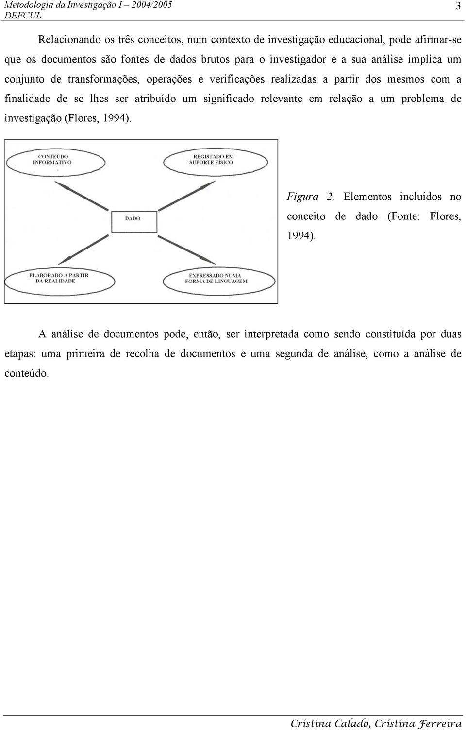 significado relevante em relação a um problema de investigação (Flores, 1994). Figura 2. Elementos incluídos no conceito de dado (Fonte: Flores, 1994).