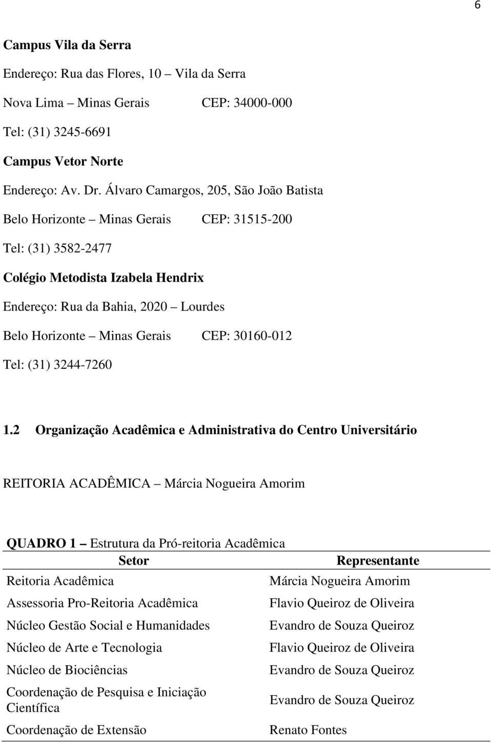Gerais CEP: 30160-012 Tel: (31) 3244-7260 1.