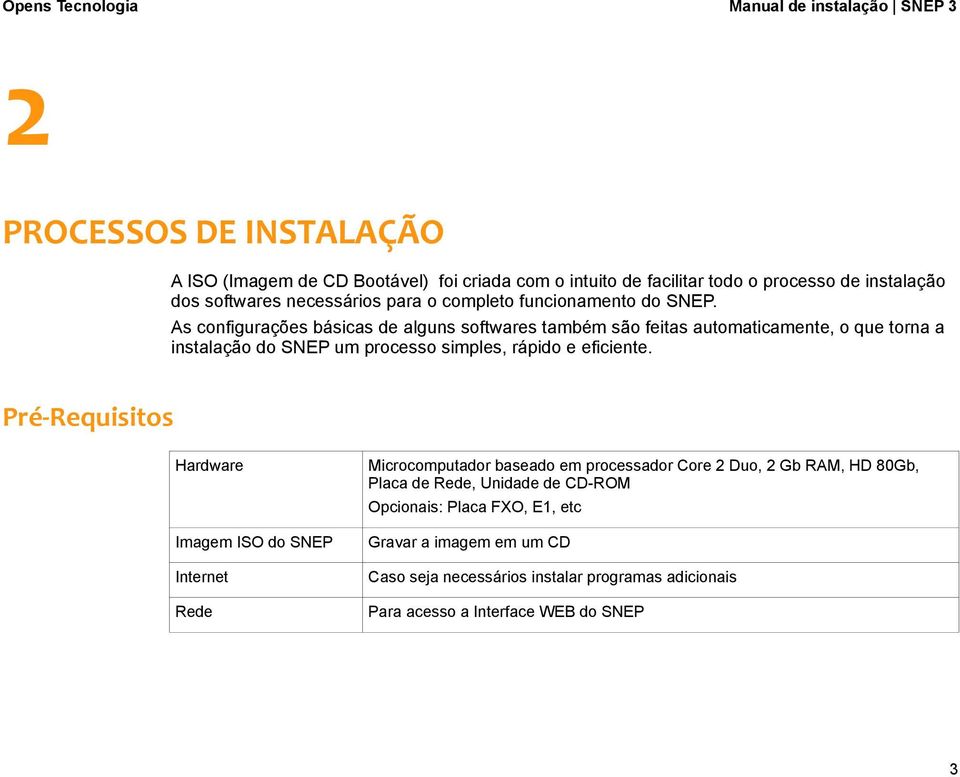As configurações básicas de alguns softwares também são feitas automaticamente, o que torna a instalação do SNEP um processo simples, rápido e eficiente.