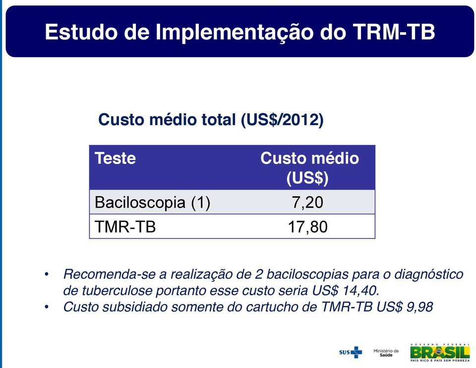 realização de 2 baciloscopias para o diagnóstico de tuberculose portanto