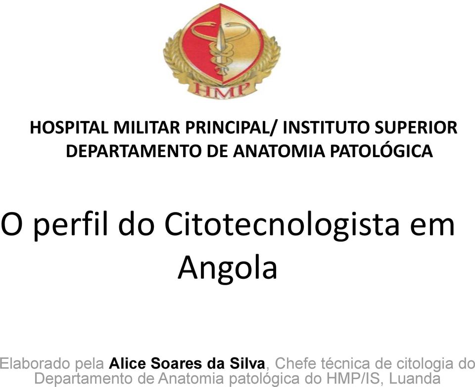 Angola Elaborado pela Alice Soares da Silva, Chefe técnica