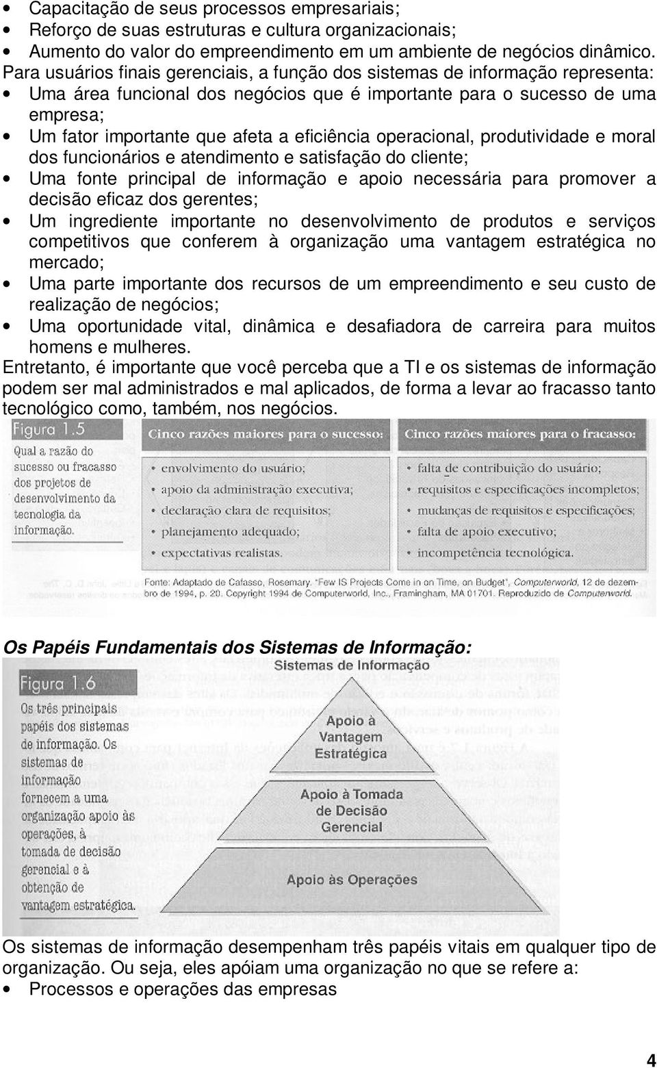 eficiência operacional, produtividade e moral dos funcionários e atendimento e satisfação do cliente; Uma fonte principal de informação e apoio necessária para promover a decisão eficaz dos gerentes;