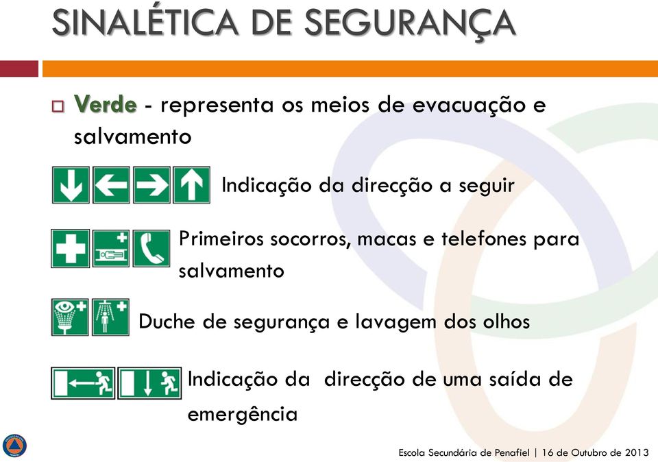 Primeiros socorros, macas e telefones para salvamento Duche de