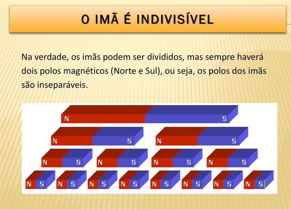 dois polos magnéticos (Norte e Sul), ou