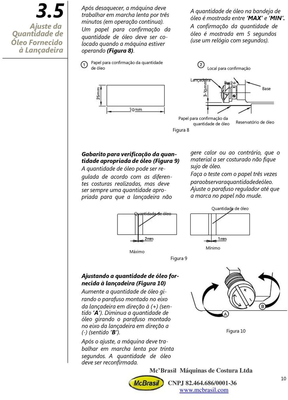 Papel para confirmação da quantidade de óleo A quantidade de óleo na bandeja de óleo é mostrada entre MAX e MIN.