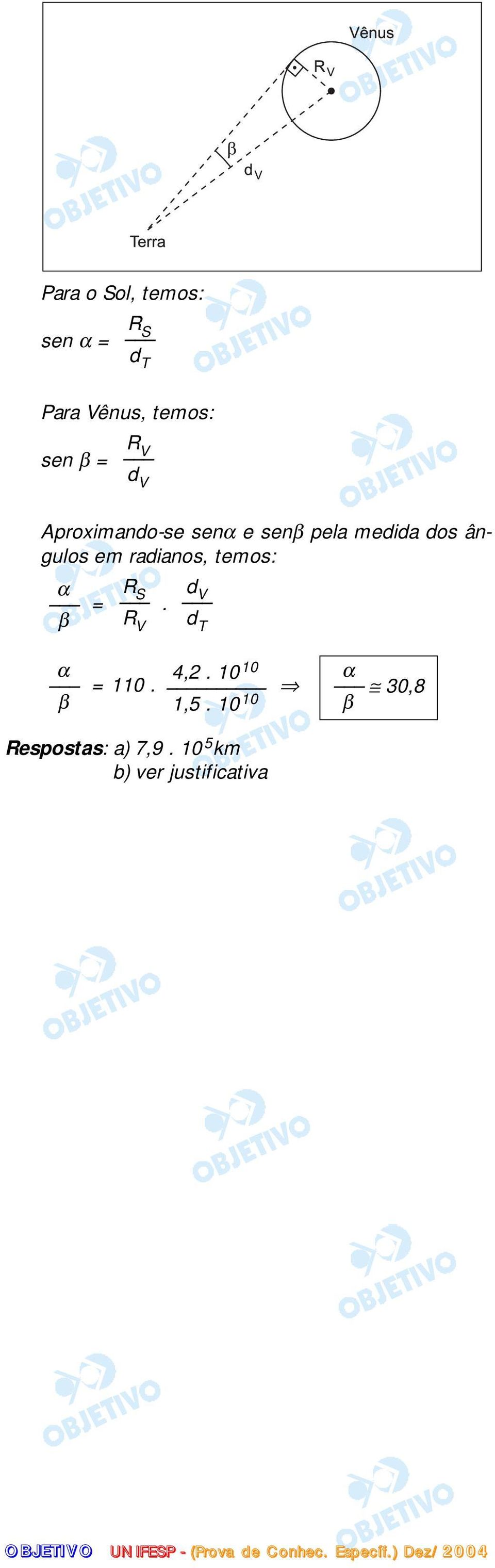 radianos, temos: α β R S =. R V d V d T α β 4,2. 10 = 110.