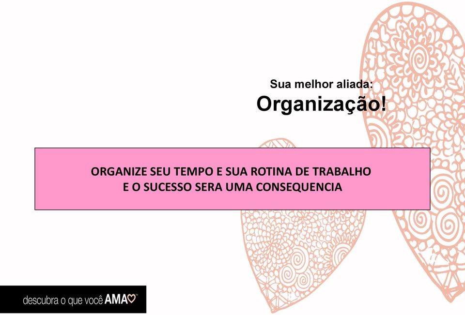 ORGANIZE SEU TEMPO E SUA