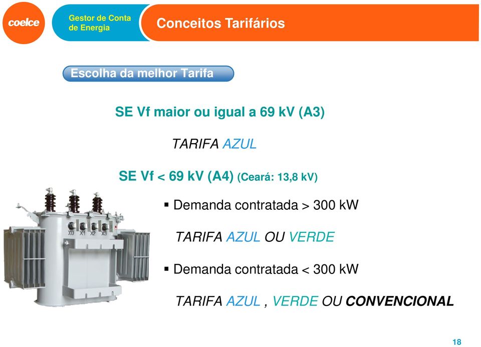 13,8 kv) Demanda contratada > 300 kw TARIFA AZUL OU VERDE