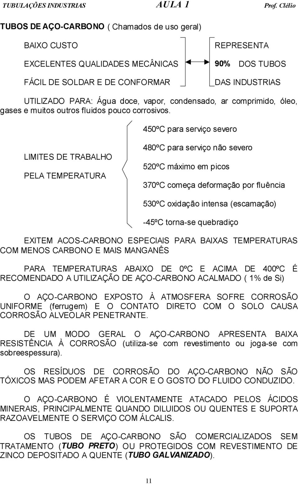 vapor, condensado, ar comprimido, óleo, gases e muitos outros fluidos pouco corrosivos.