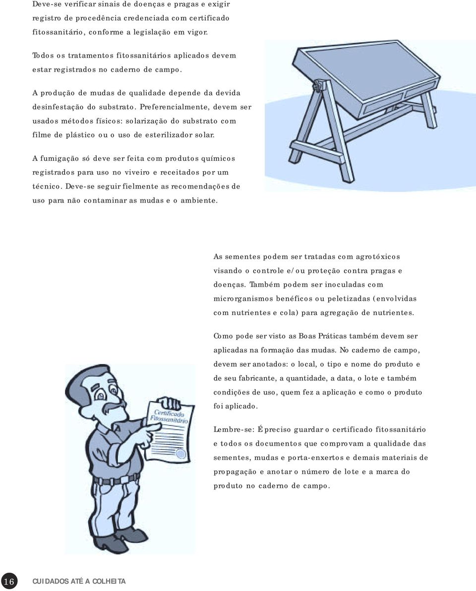 Preferencialmente, devem ser usados métodos físicos: solarização do substrato com filme de plástico ou o uso de esterilizador solar.