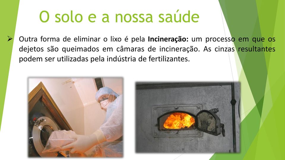 queimados em câmaras de incineração.