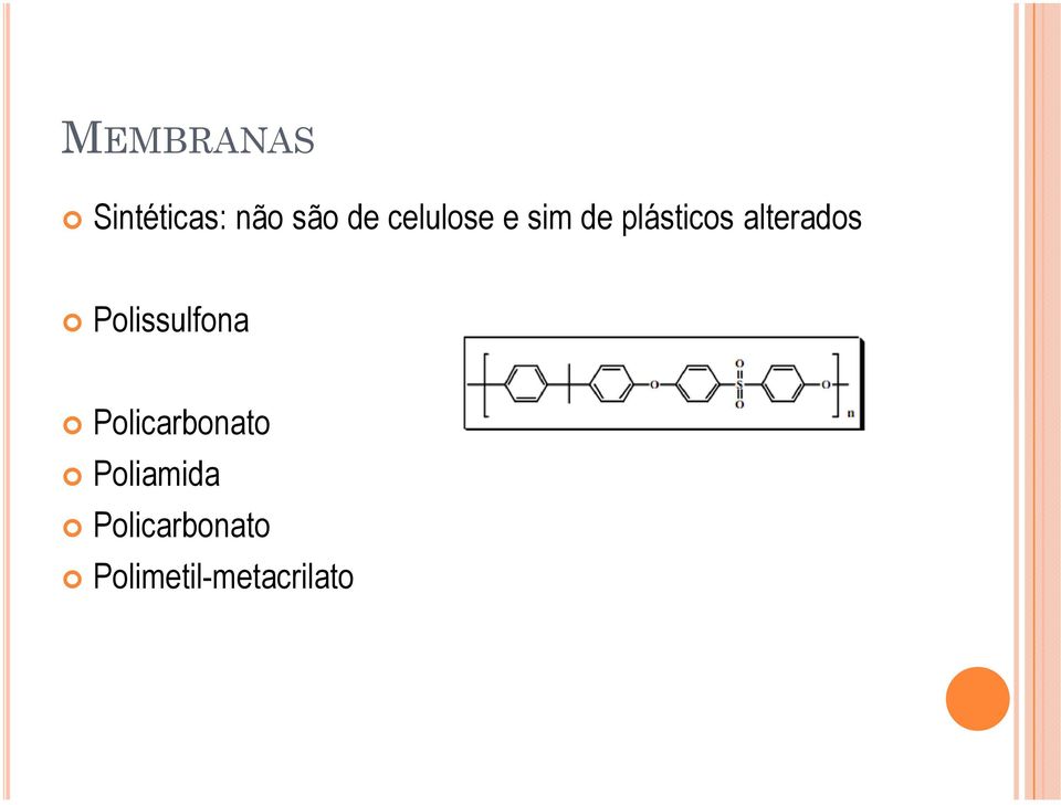 alterados Polissulfona