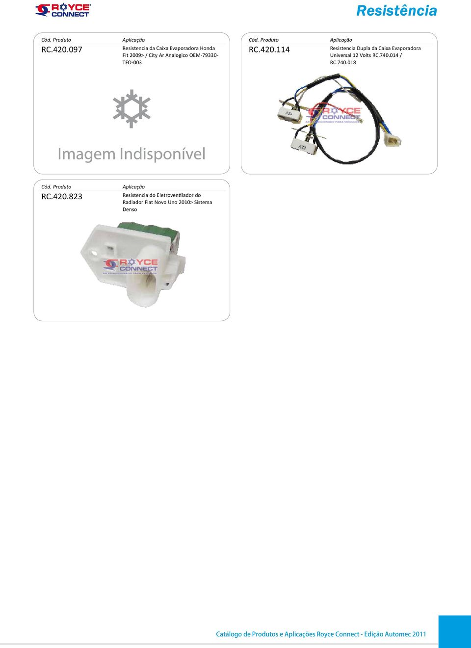 114 Resistencia Dupla da Caixa Evaporadora Universal 12 Volts