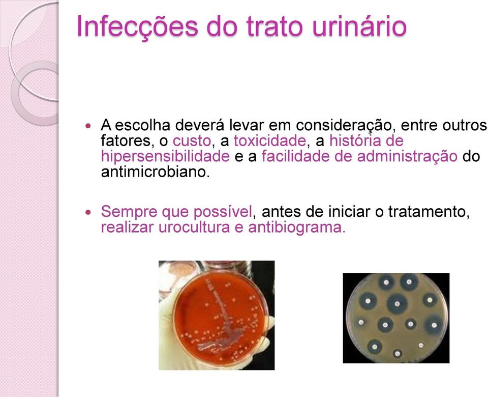 hipersensibilidade e a facilidade de administração do antimicrobiano.