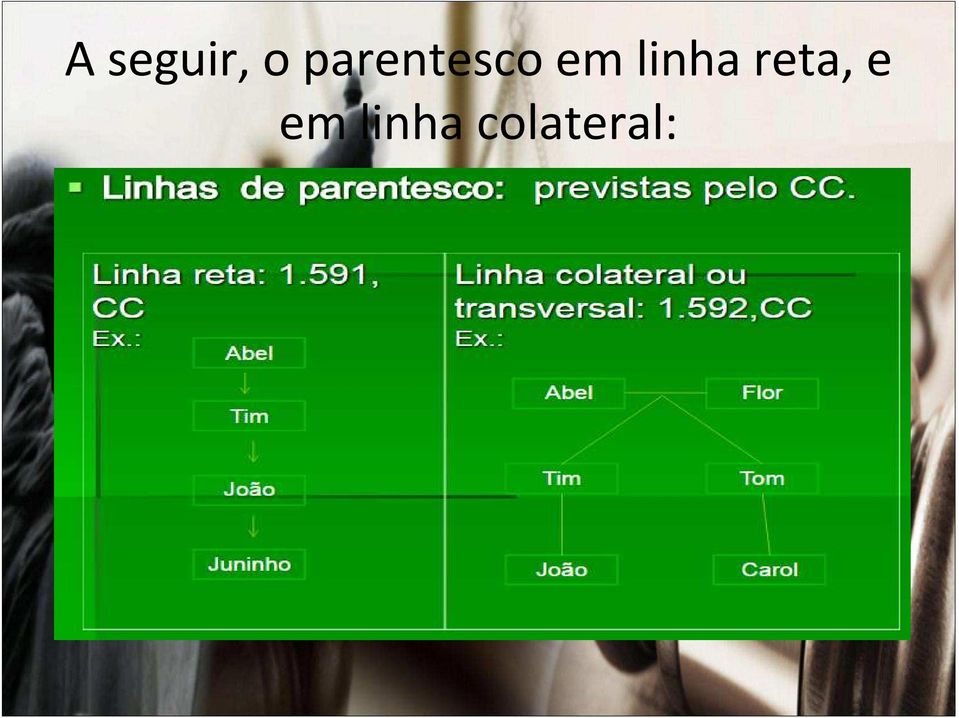 linha reta, e