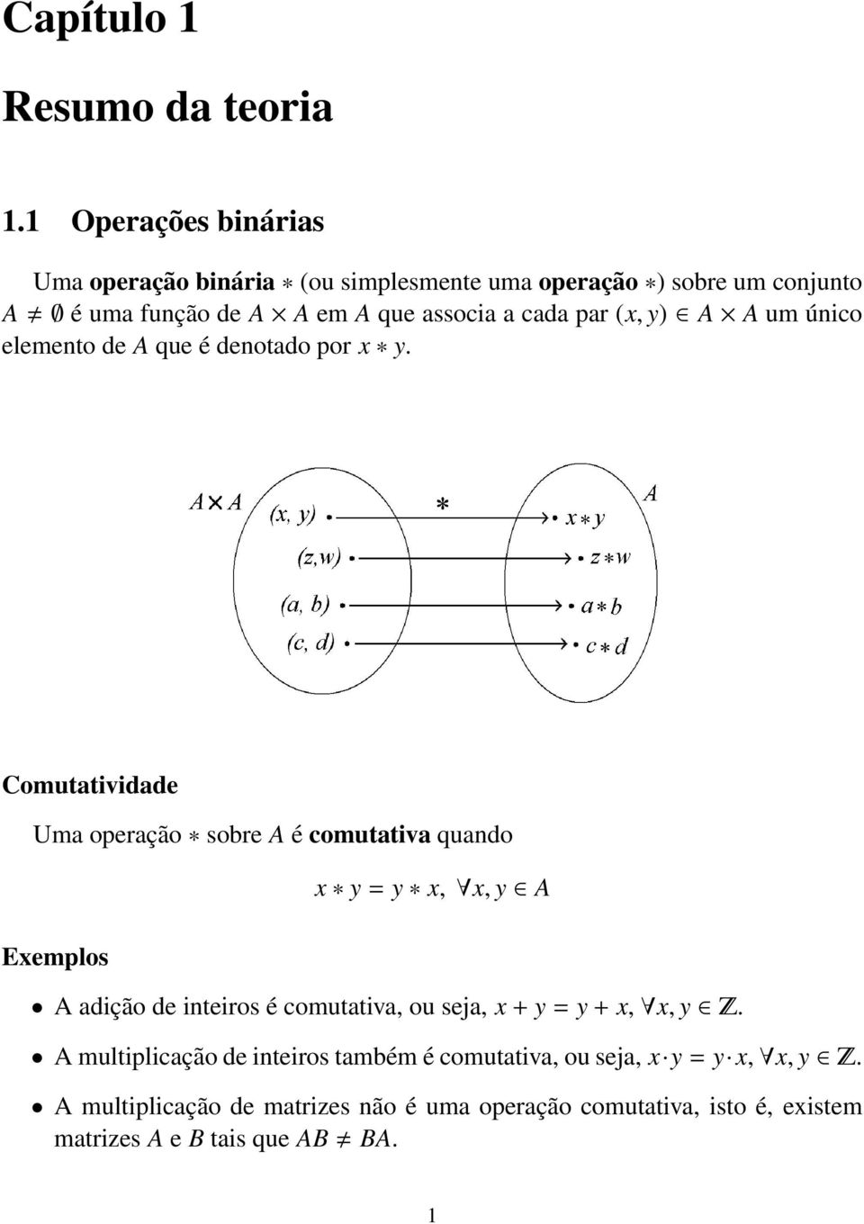 par (x, y) A A um único elemento de A que é denotado por x y.