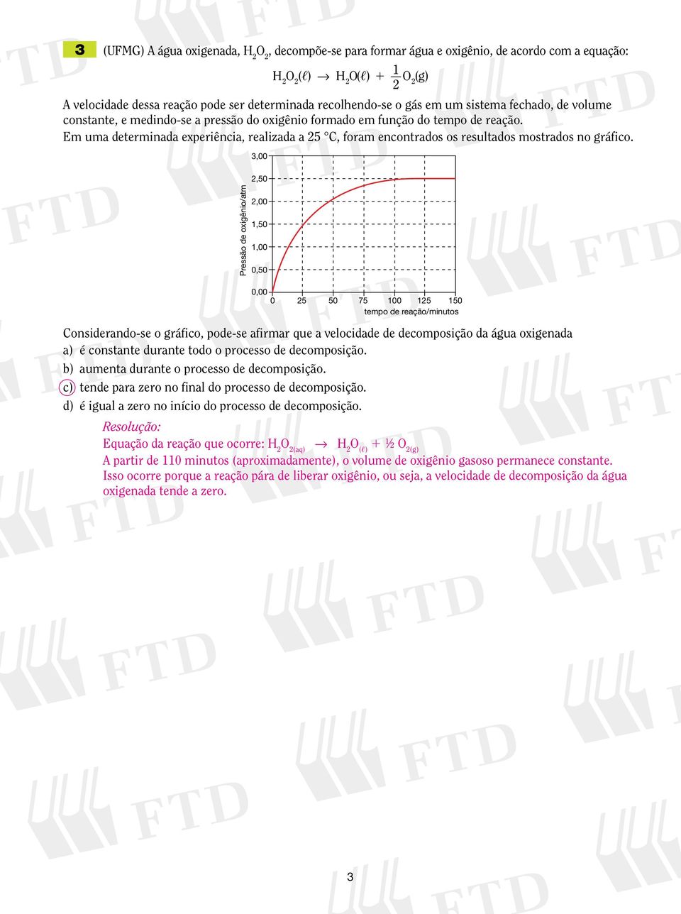 Em uma determinada experiência, realizada a 5 C, foram encontrados os resultados mostrados no gráfico.