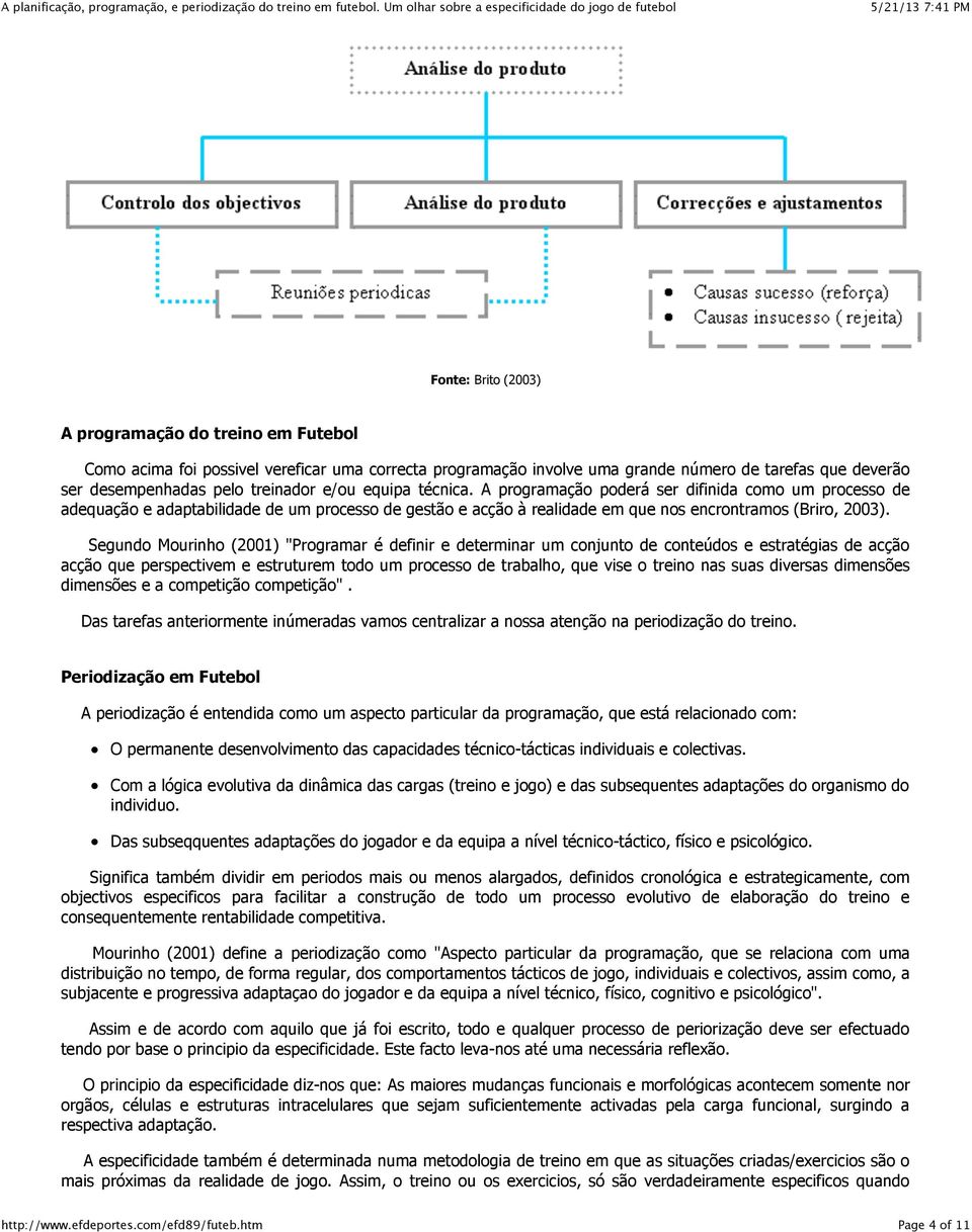 Segundo Mourinho (2001) "Programar é definir e determinar um conjunto de conteúdos e estratégias de acção acção que perspectivem e estruturem todo um processo de trabalho, que vise o treino nas suas