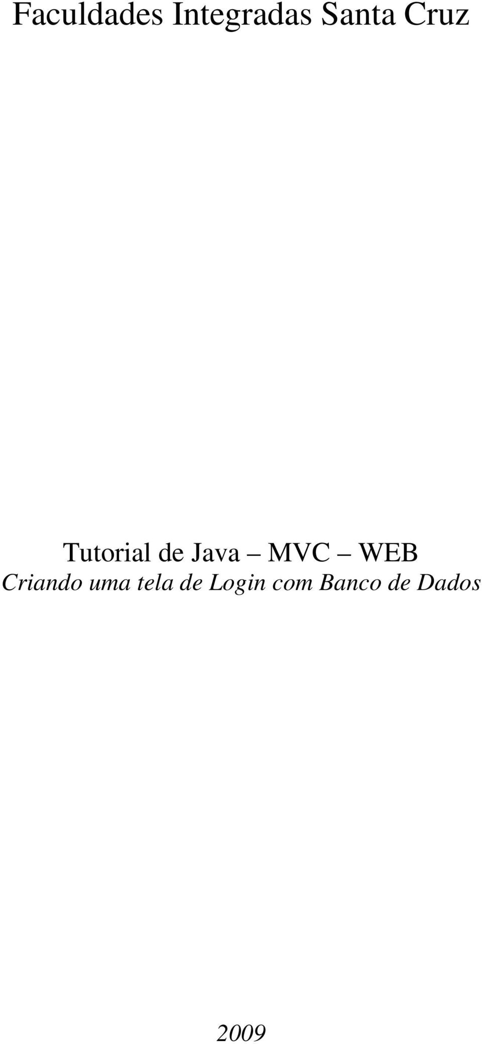 Java MVC WEB Criando uma