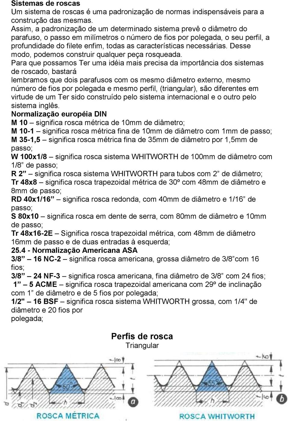 características necessárias. Desse modo, podemos construir qualquer peça rosqueada.