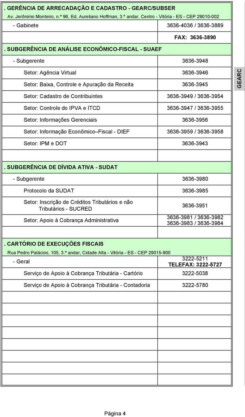 Controle do IPVA e ITCD Setor: Informações Gerenciais Setor: Informação Econômico Fiscal - DIEF Setor: IPM e DOT 3636-3949 / 3636-3954 3636-3947 / 3636-3955 3636-3956 3636-3959 / 3636-3958 3636-3943.