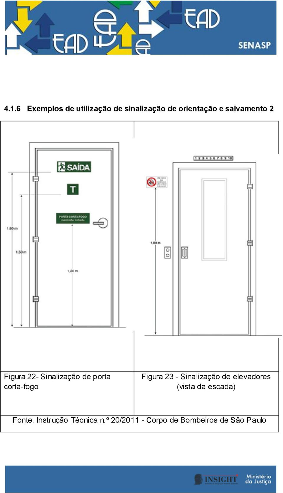 Figura 23 - Sinalização de elevadores (vista da escada)