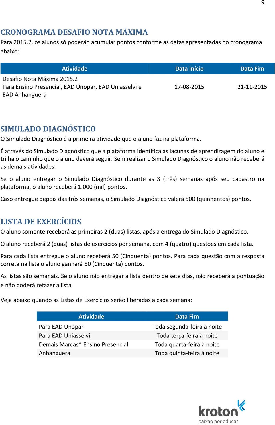 É através do Simulado Diagnóstico que a plataforma identifica as lacunas de aprendizagem do aluno e trilha o caminho que o aluno deverá seguir.