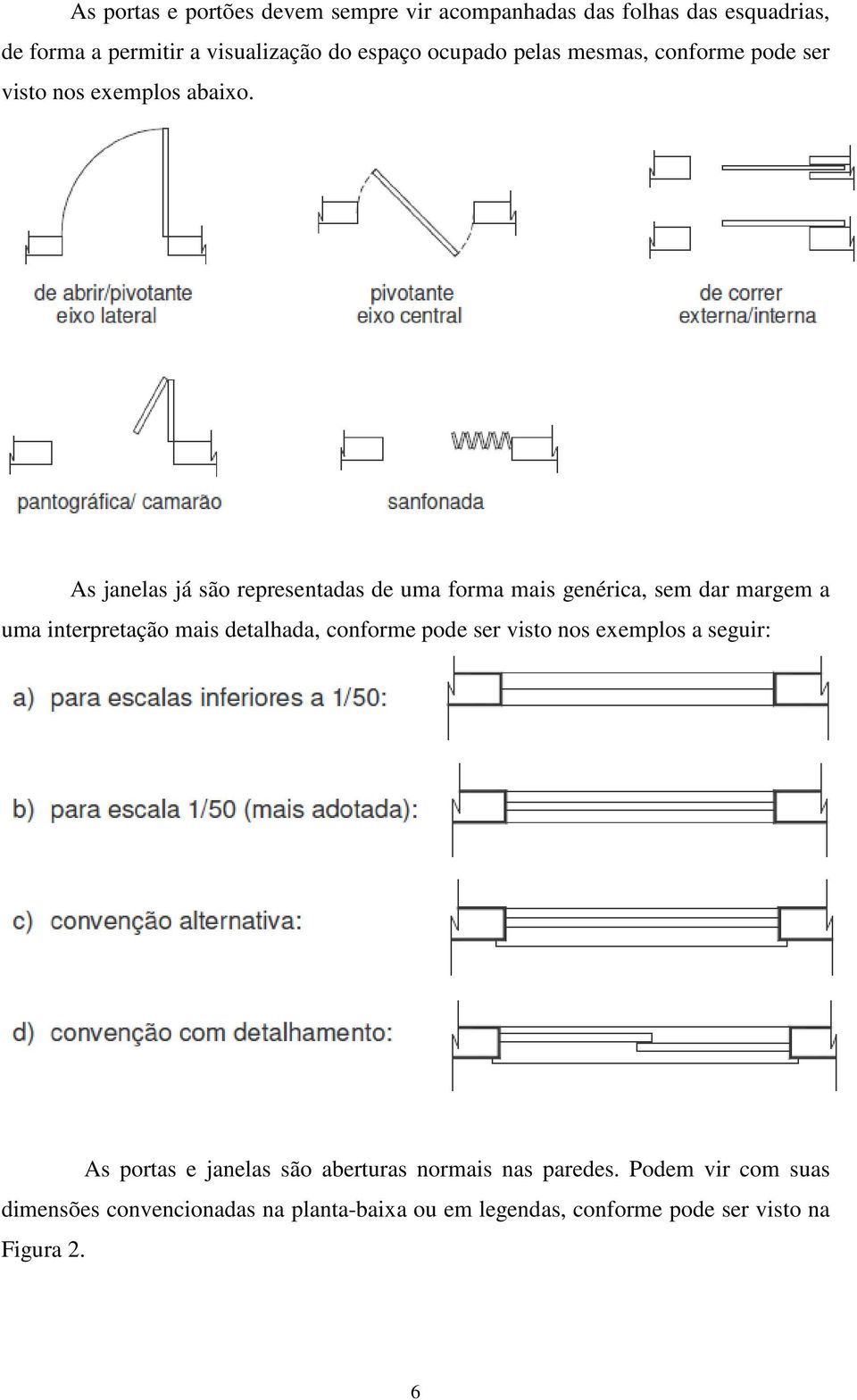 As janelas já são representadas de uma forma mais genérica, sem dar margem a uma interpretação mais detalhada, conforme pode ser