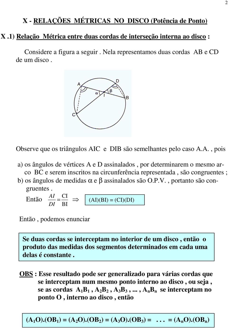 e CD de um disco. Observe que os triângulos AI