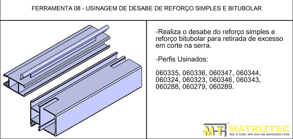 bitubolar para retirada de excesso em corte na serra.