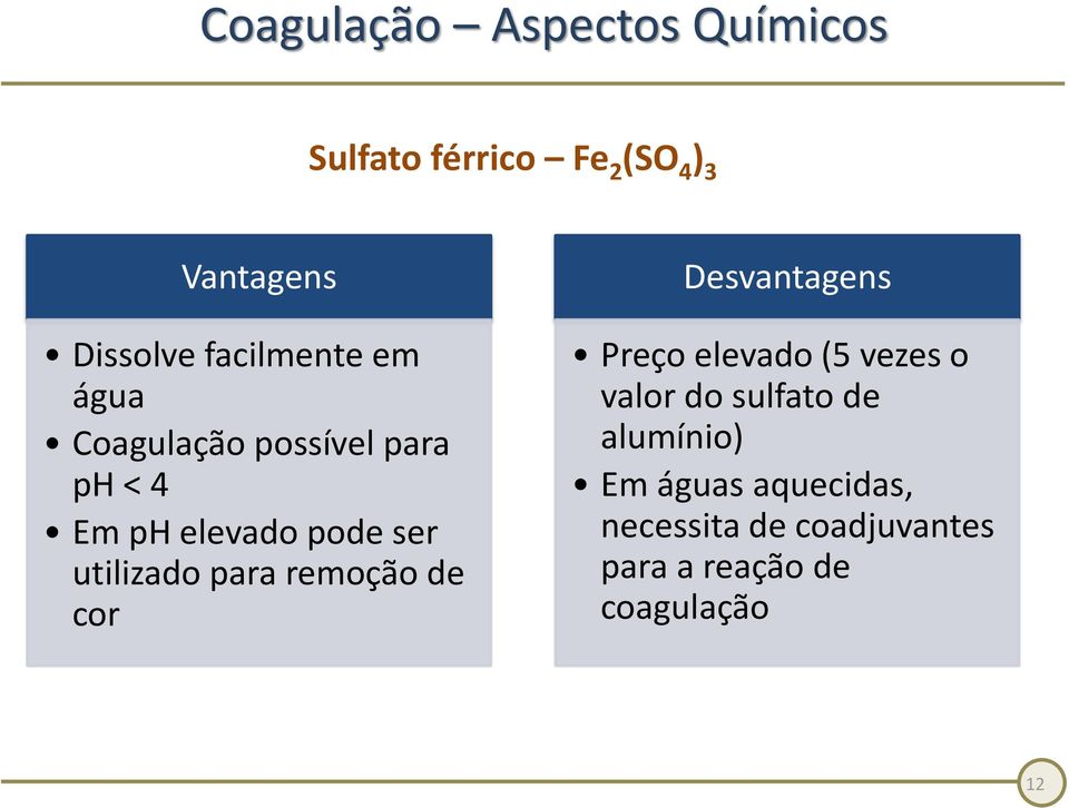 utilizado para remoção de cor Desvantagens Preço elevado (5 vezes o valor do