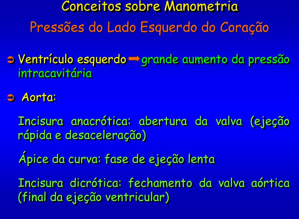 (ejeção rápida e desaceleração) Ápice da curva: fase de ejeção lenta