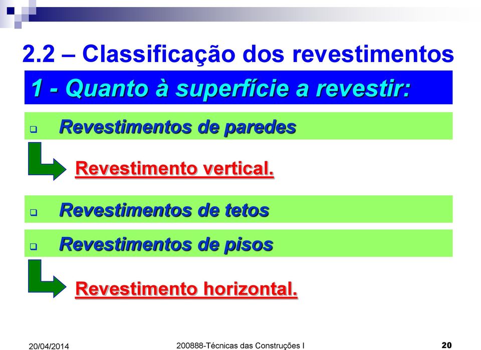 Revestimento vertical.