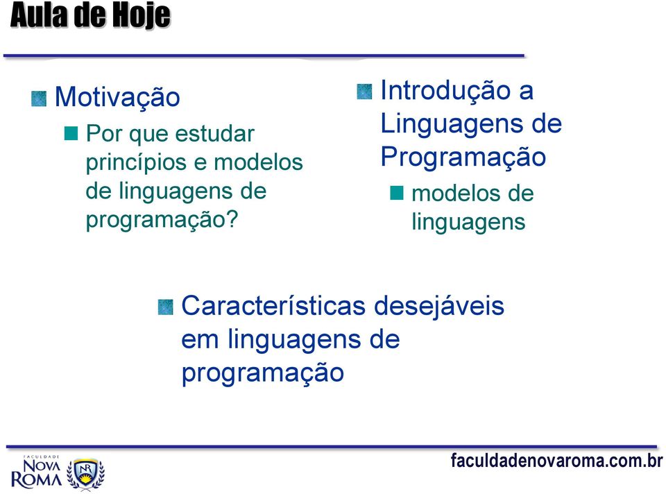 Introdução a Linguagens de Programação modelos de