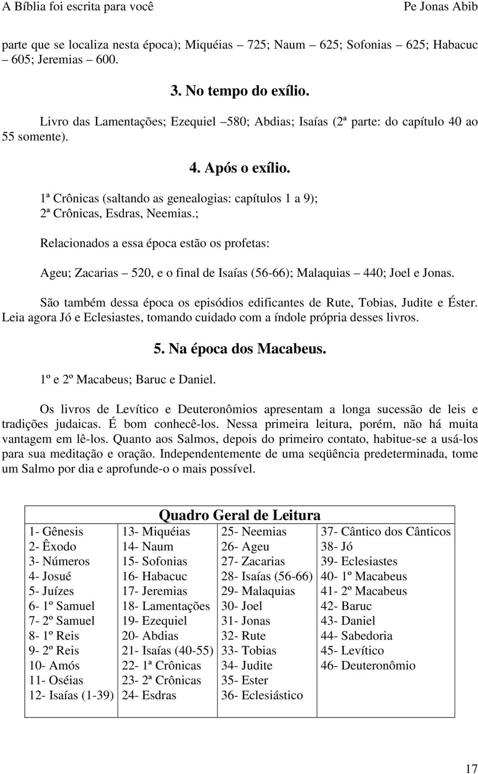 ; Relacionados a essa época estão os profetas: Ageu; Zacarias 520, e o final de Isaías (56-66); Malaquias 440; Joel e Jonas.