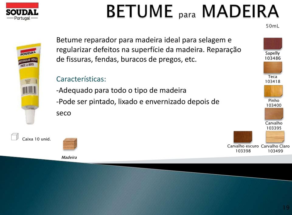 -Adequado para todo o tipo de madeira -Pode ser pintado, lixado e envernizado depois de seco