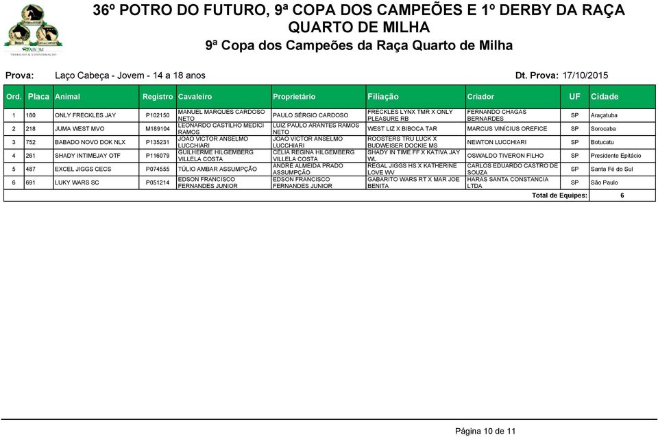 FERNANDES JUNIOR PAULO SÉRGIO CARDOSO LUIZ PAULO ARANTES RAMOS JOAO VICTOR ANSELMO LUCCHIARI CÉLIA REGINA HILGEMBERG VILLELA COSTA ANDRÉ ALMEIDA ADO ASSUMPÇÃO EDSON FRANCISCO FERNANDES JUNIOR