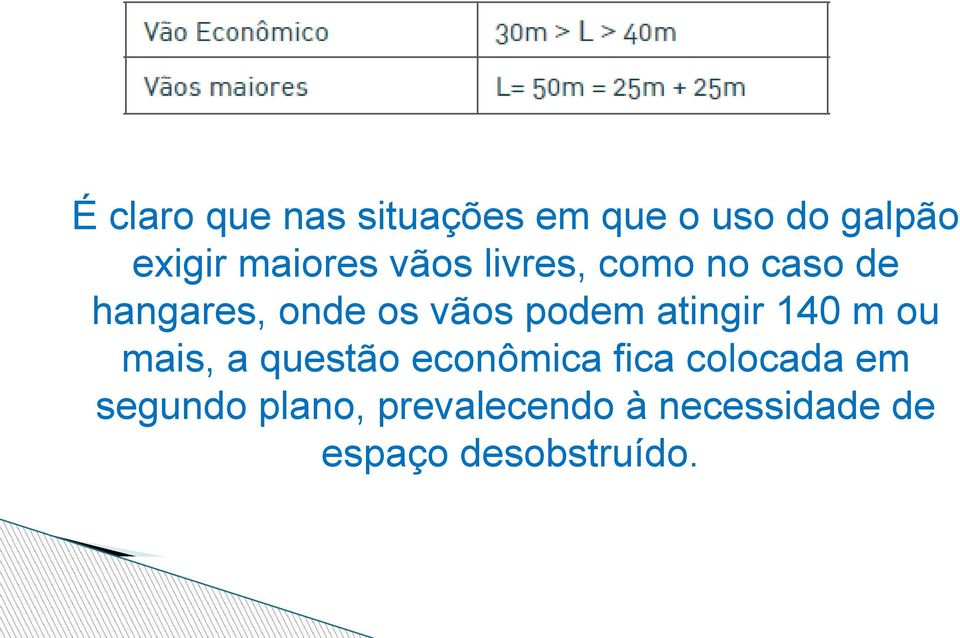 podem atingir 140 m ou mais, a questão econômica fica