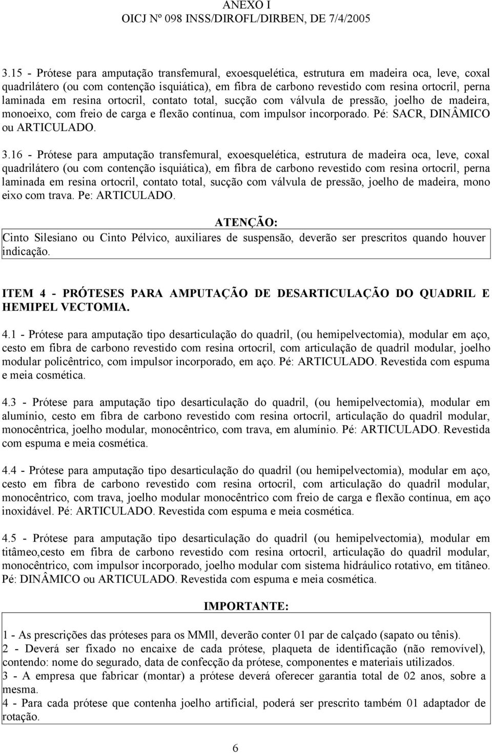 RELAÇÃO DAS PRÓTESES ORTOPÉDICAS - PDF Download grátis