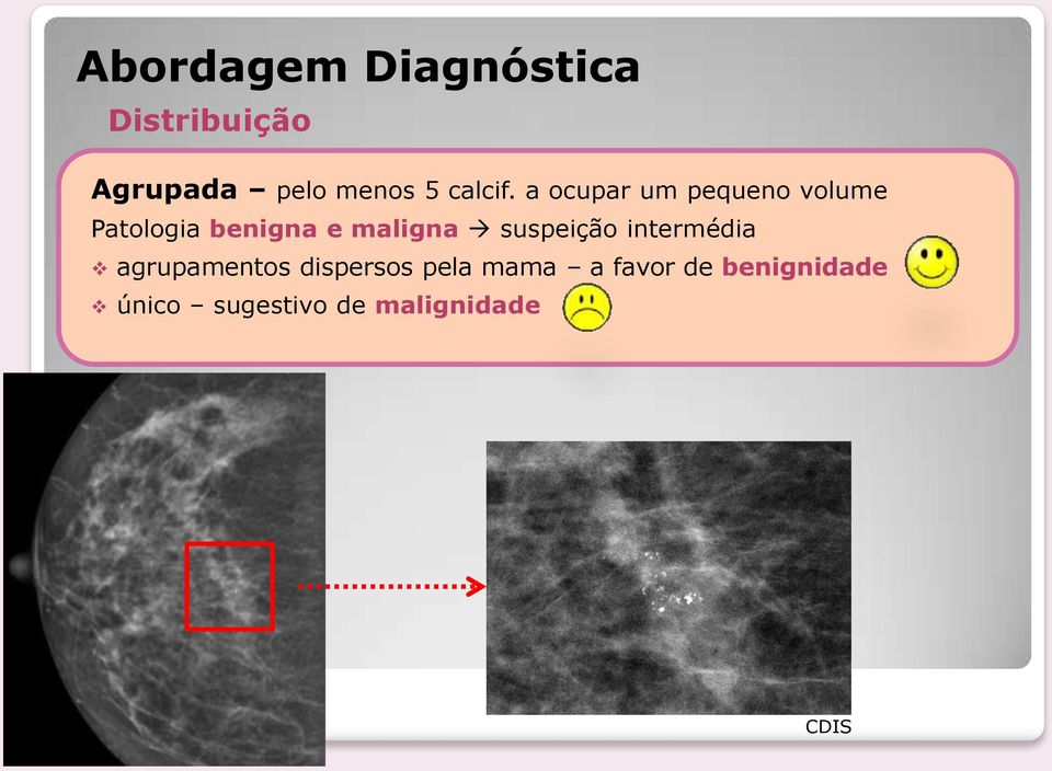 a ocupar um pequeno volume Patologia benigna e maligna