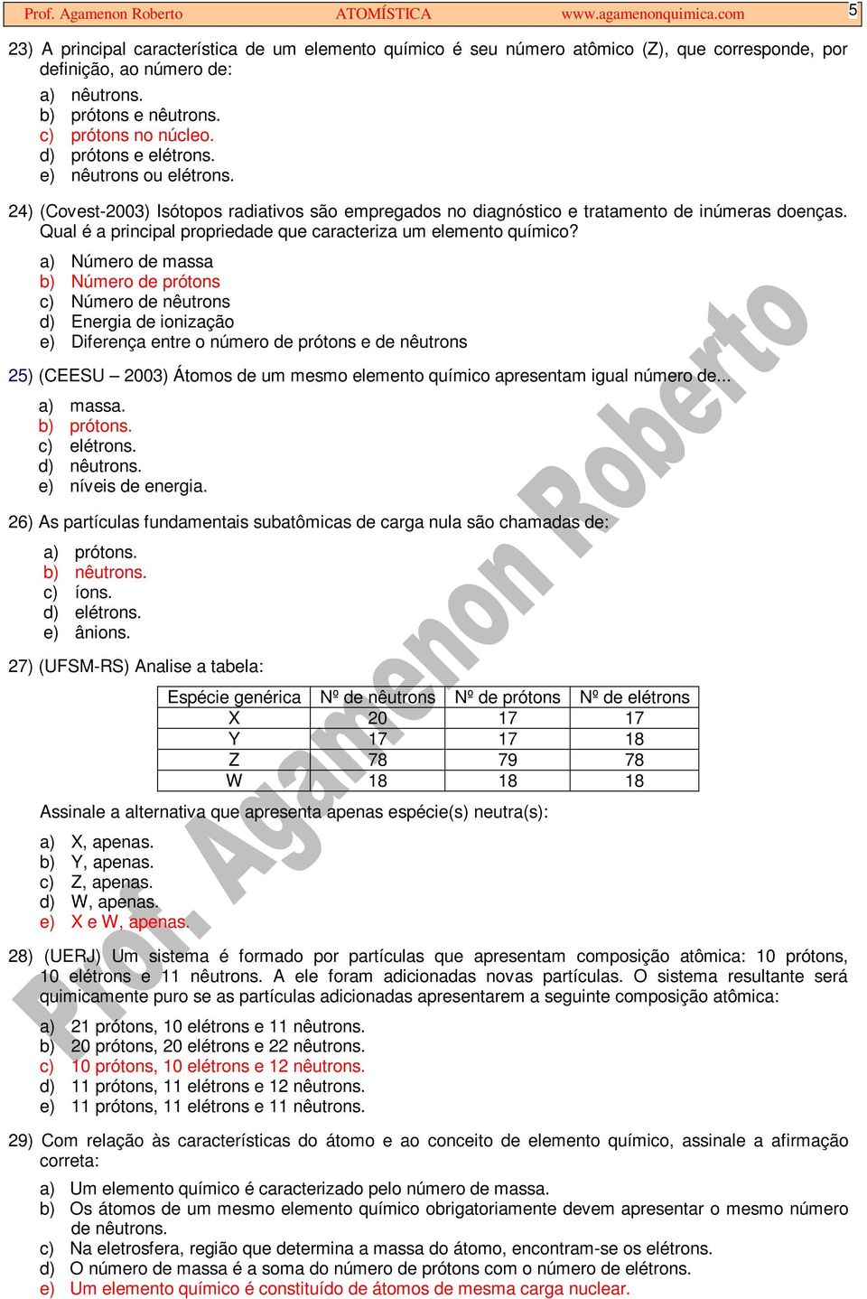 Qual é a principal propriedade que caracteriza um elemento químico?