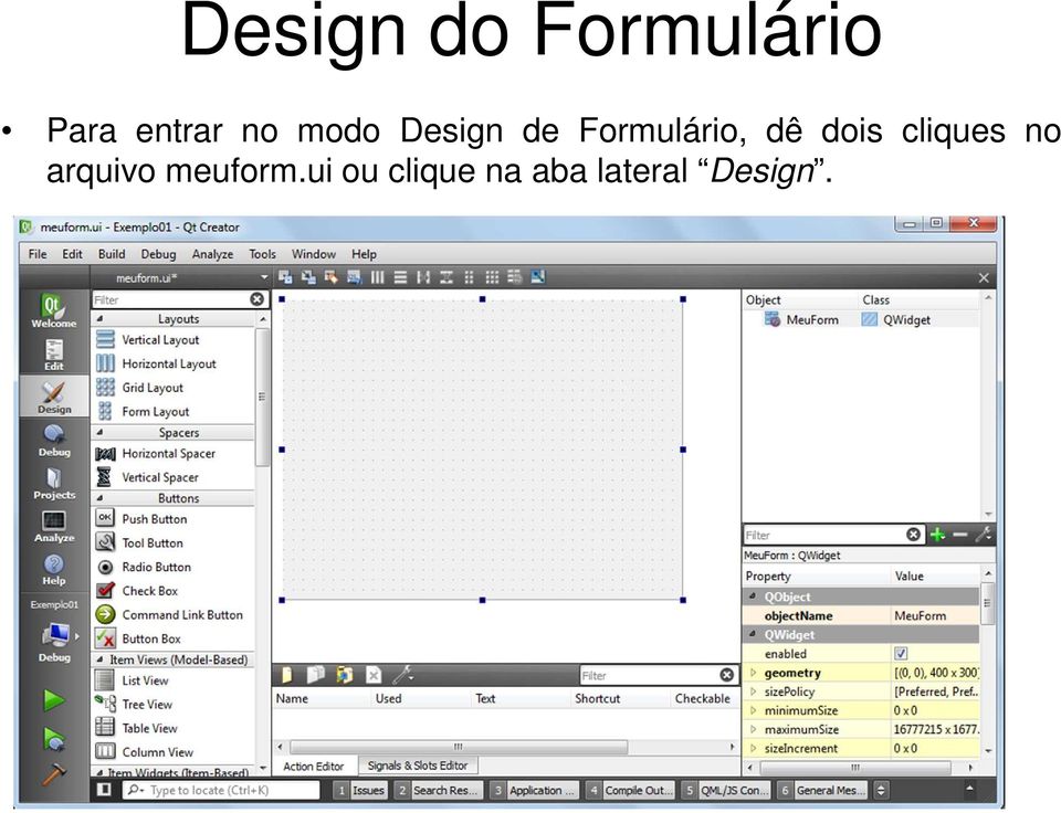 dois cliques no arquivo meuform.