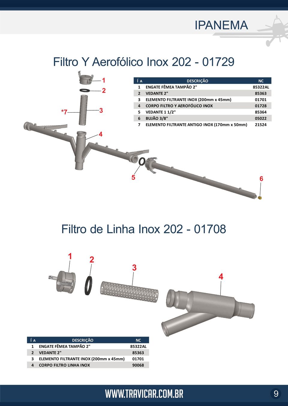 00 ELEMENTO FILTRANTE ANTIGO INOX (0mm x 0mm) Filtro de Linha Inox 0-00 ENGATE