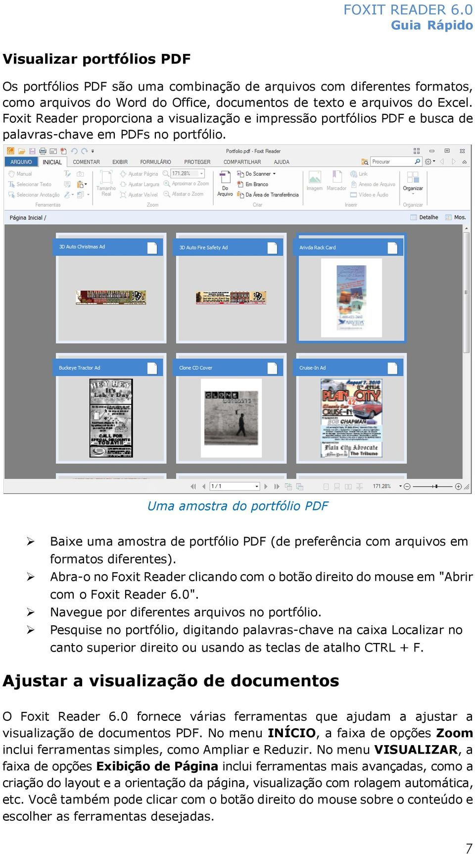 Uma amostra do portfólio PDF Baixe uma amostra de portfólio PDF (de preferência com arquivos em formatos diferentes).