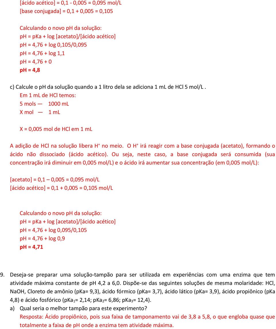 Lista de exercícios ph e soluções-tampão (II) GABARITO - PDF Free Download