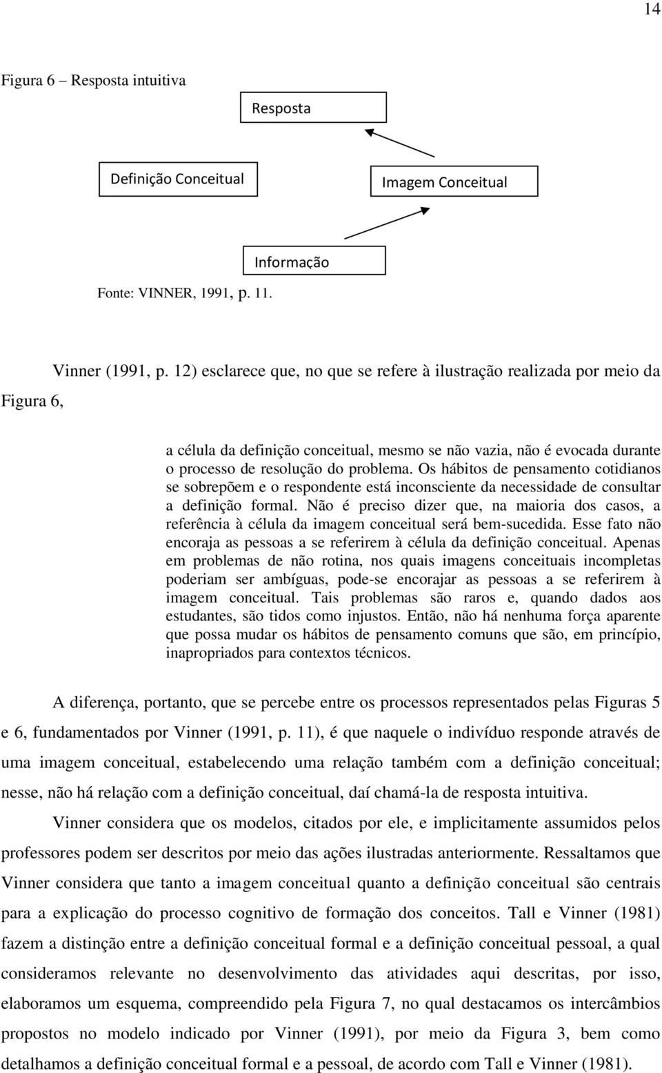 Os hábitos de pensamento cotidianos se sobrepõem e o respondente está inconsciente da necessidade de consultar a definição formal.