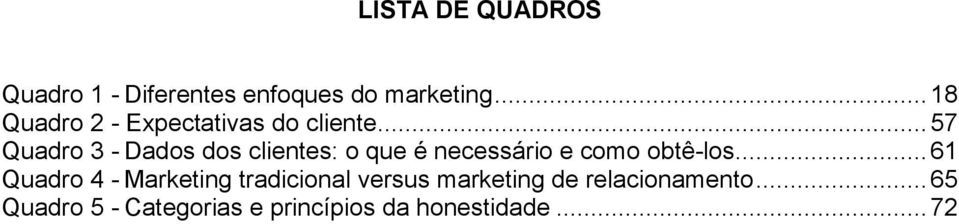 .. 57 Quadro 3 - Dados dos clientes: o que é necessário e como obtê-los.