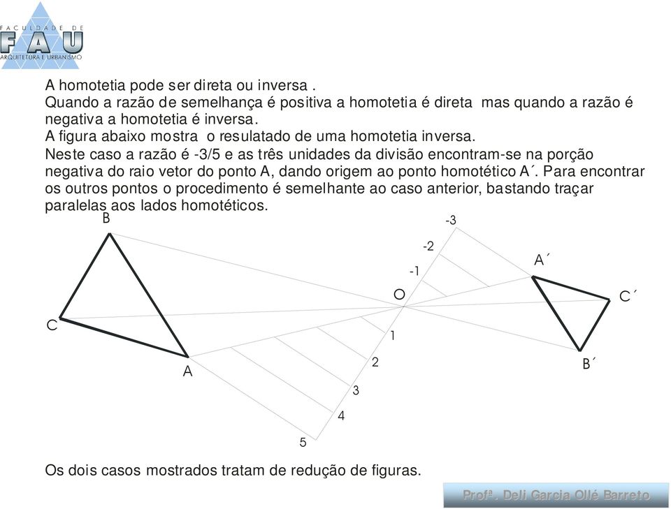 figura abaixo mostra o resulatado de uma homotetia inversa.