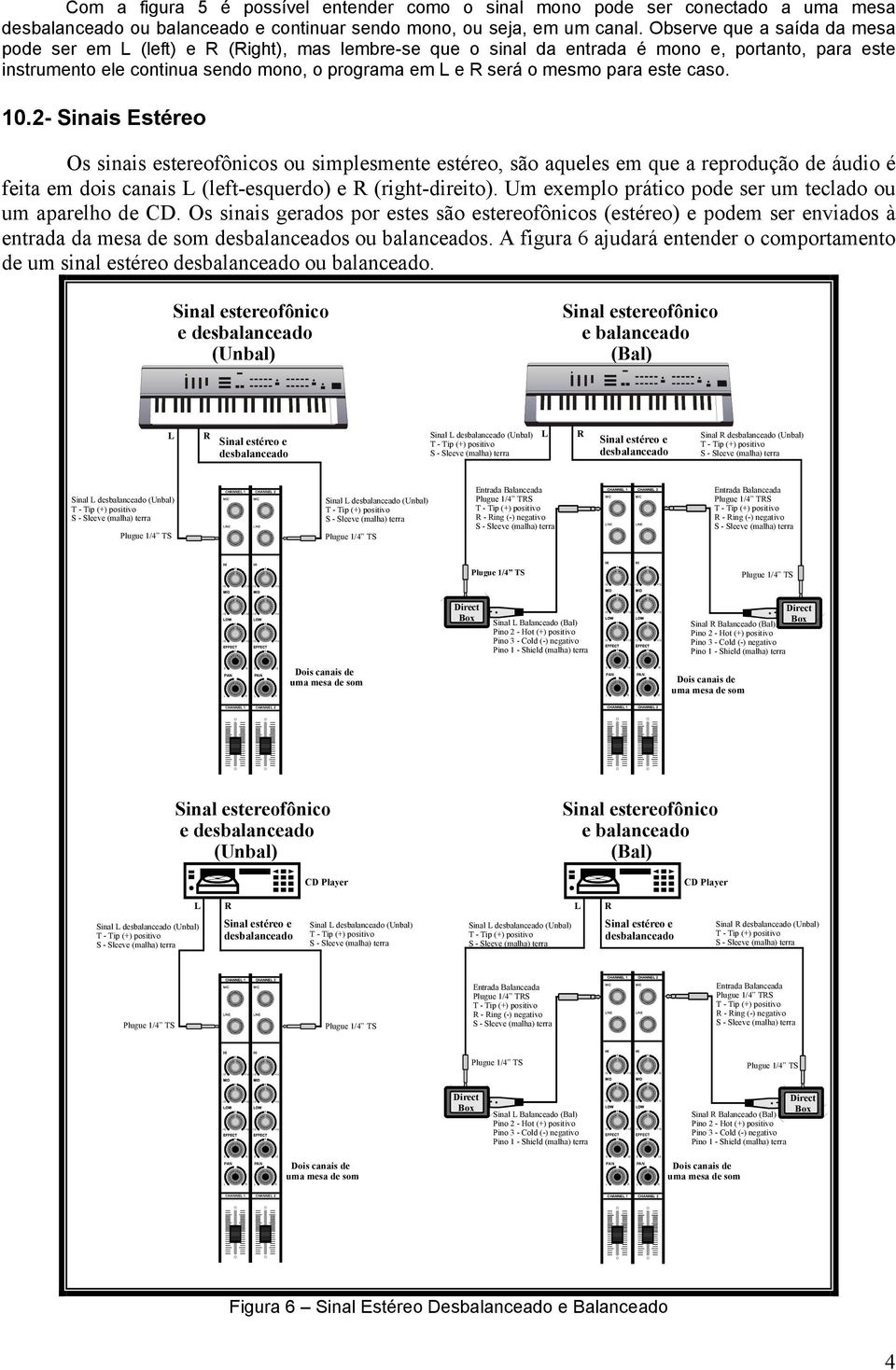 caso..- Sinais Estéreo Os sinais estereofônicos ou simplesmente estéreo, são aqueles em que a reprodução de áudio é feita em dois canais (left-esquerdo) e (right-direito).